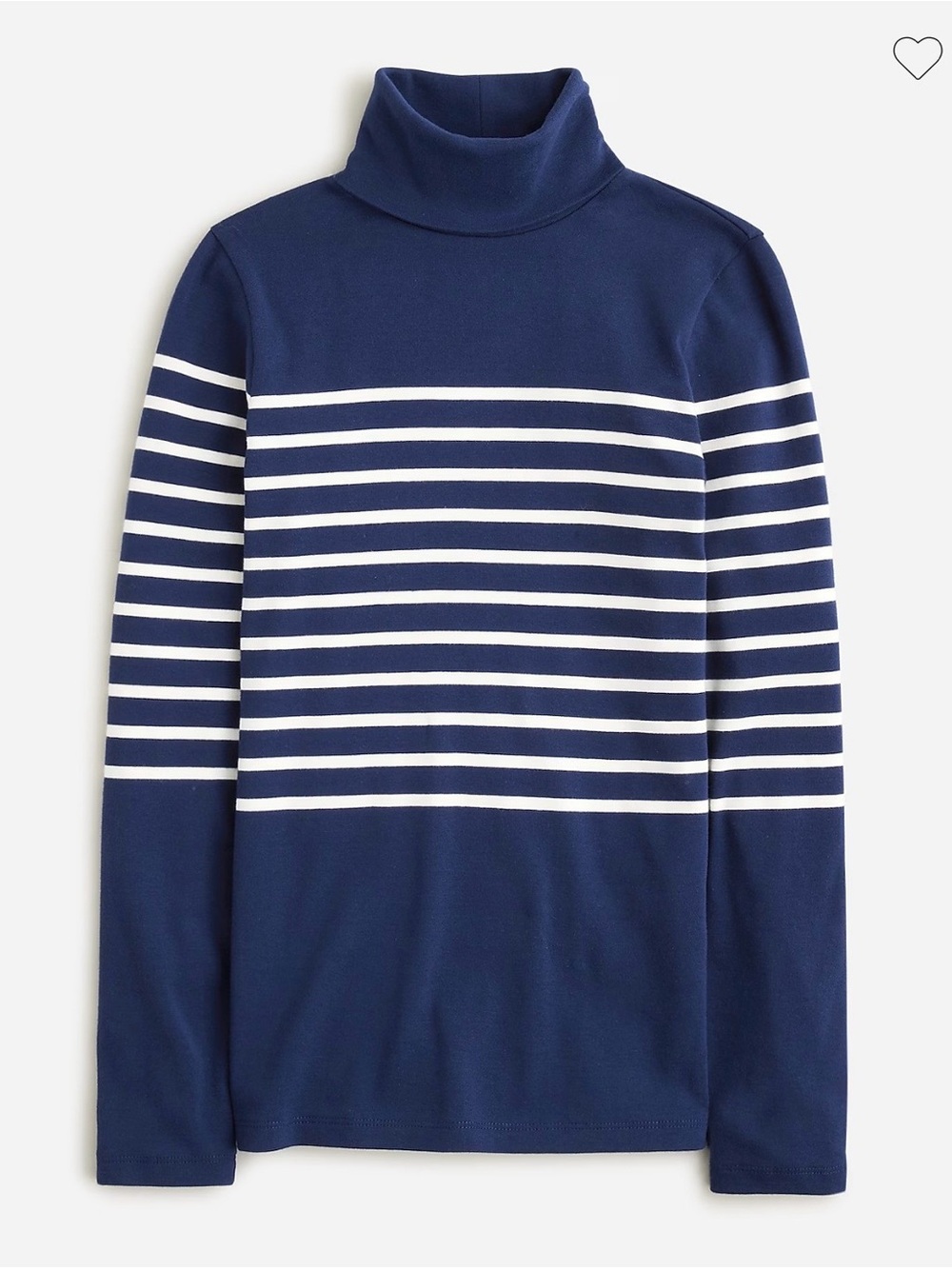J.Crew Perfect Fit Turtleneck Navy Blue Striped Sweater - Women
